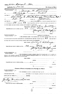 Marriage License for George Duning and Dorothy Hutchins 12/23/36