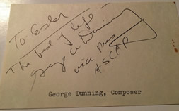 George Duning Note