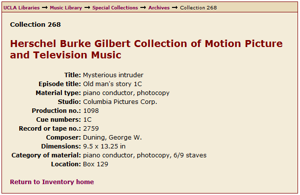 UCLA Herschel Burke Gilbert Collection #268