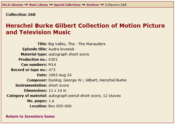UCLA Herschel Burke Gilbert Collection #268