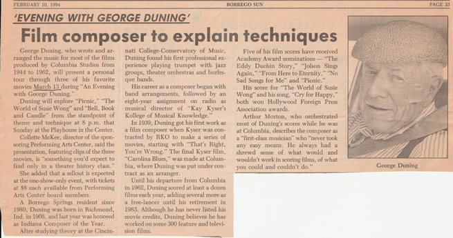Borrego Sun Article 1994