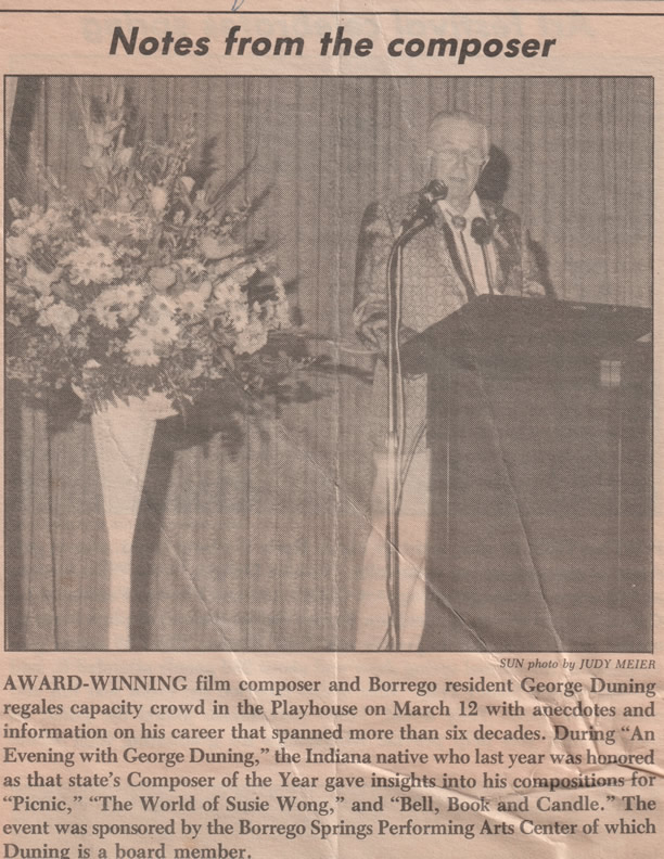 Borrego Sun Article 2 George Duning